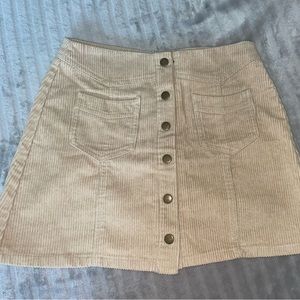 White Button Up Mini Skirt